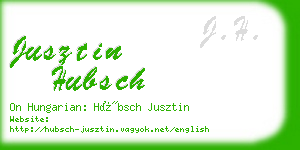 jusztin hubsch business card